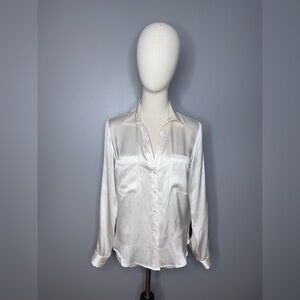 Her Shirt Made in italy Cream Silk Blouse.